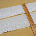 9cm Polyester White Lace Embroidered Fabric For Dress