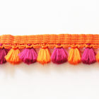 Colorful  Embroidery 4cm Polyester Tassel Fringe Trim
