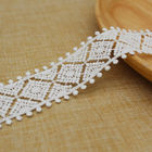 3.5cm Polyester White Embroidered Lace Trim For Garment