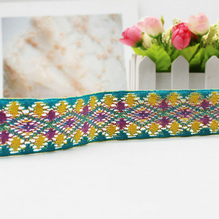 Woven 4.2cm Pillow Crochet Braid Trim For Upholstery