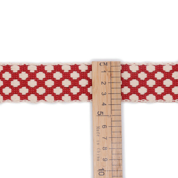 3.5cm Red Color Polyester Webbing Tape For Bags