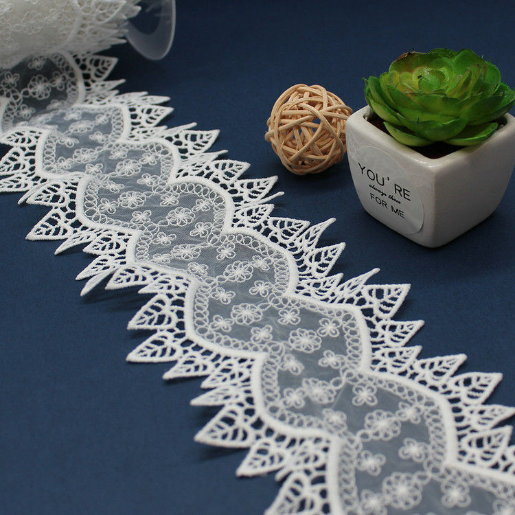 11.5cm  Floral Embroidery Lace Trim For Lady Dress