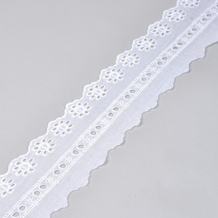 White Guipure 6.5cm Embroidery Lace Trim For Top Clothes